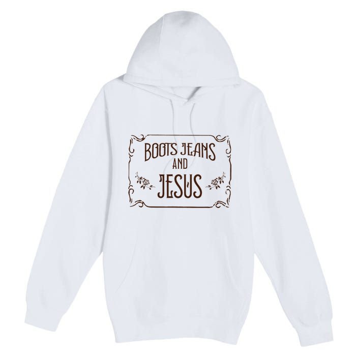 Cute Boots Jeans And Jesus Cow Cow Country Western Premium Pullover Hoodie