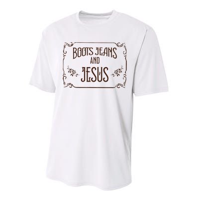 Cute Boots Jeans And Jesus Cow Cow Country Western Performance Sprint T-Shirt