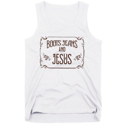 Cute Boots Jeans And Jesus Cow Cow Country Western Tank Top