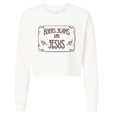 Cute Boots Jeans And Jesus Cow Cow Country Western Cropped Pullover Crew