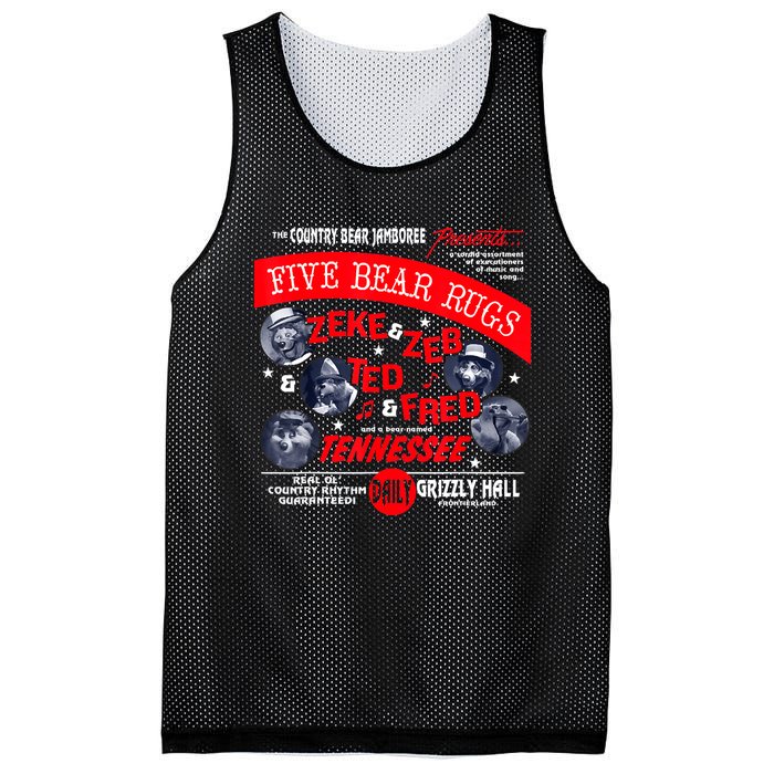 Country Bear Jamboree Real Old Country Rhythm Five Bear Rugs Mesh Reversible Basketball Jersey Tank