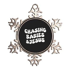 Chasing Babies & Jesus Metallic Star Ornament