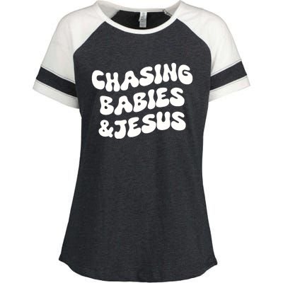 Chasing Babies & Jesus Enza Ladies Jersey Colorblock Tee