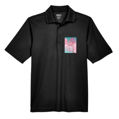 Cherry Blossom Japanese Sakura Vaporwave Aesthetic Men's Origin Performance Piqué Polo