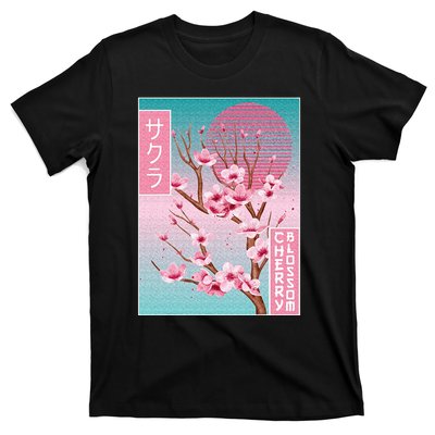 Cherry Blossom Japanese Sakura Vaporwave Aesthetic T-Shirt