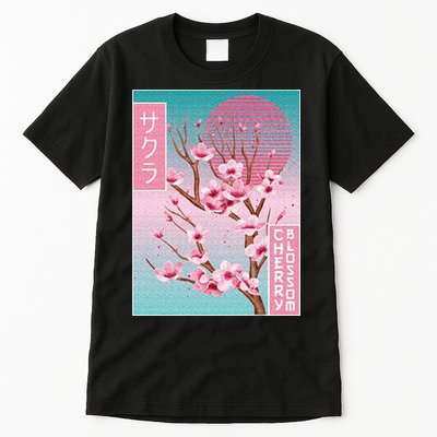 Cherry Blossom Japanese Sakura Vaporwave Aesthetic Tall T-Shirt