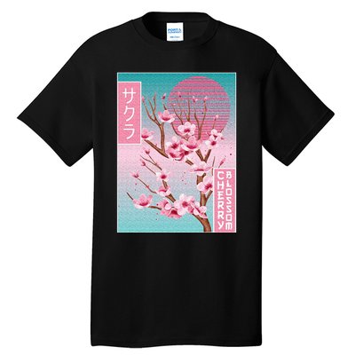 Cherry Blossom Japanese Sakura Vaporwave Aesthetic Tall T-Shirt