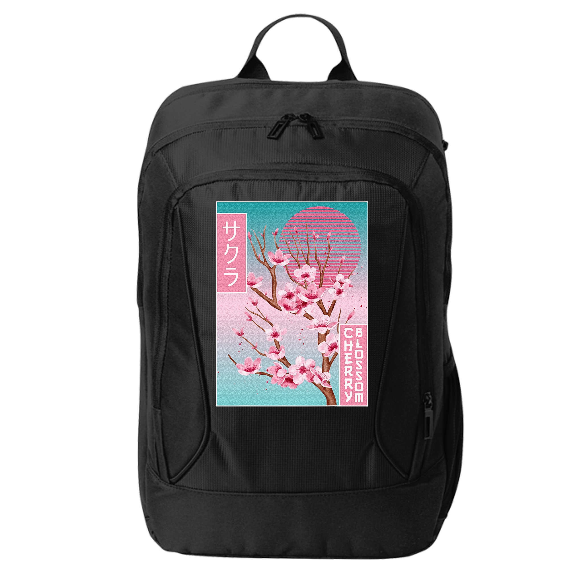 Cherry Blossom Japanese Sakura Vaporwave Aesthetic City Backpack