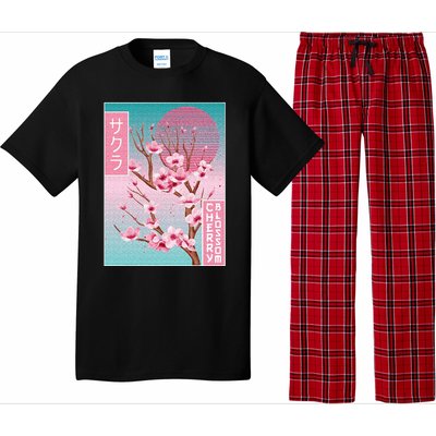 Cherry Blossom Japanese Sakura Vaporwave Aesthetic Pajama Set