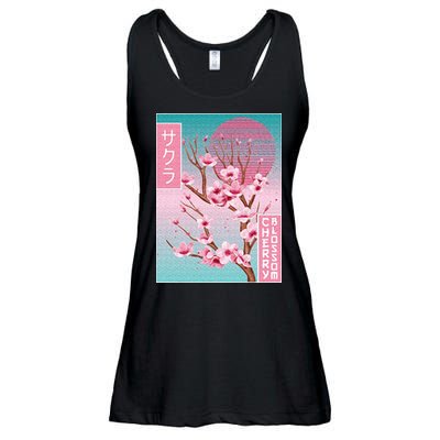 Cherry Blossom Japanese Sakura Vaporwave Aesthetic Ladies Essential Flowy Tank