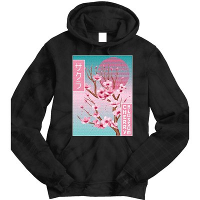 Cherry Blossom Japanese Sakura Vaporwave Aesthetic Tie Dye Hoodie