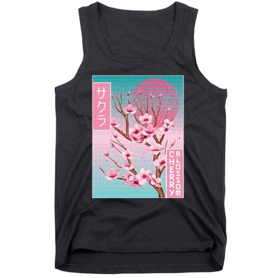 Cherry Blossom Japanese Sakura Vaporwave Aesthetic Tank Top