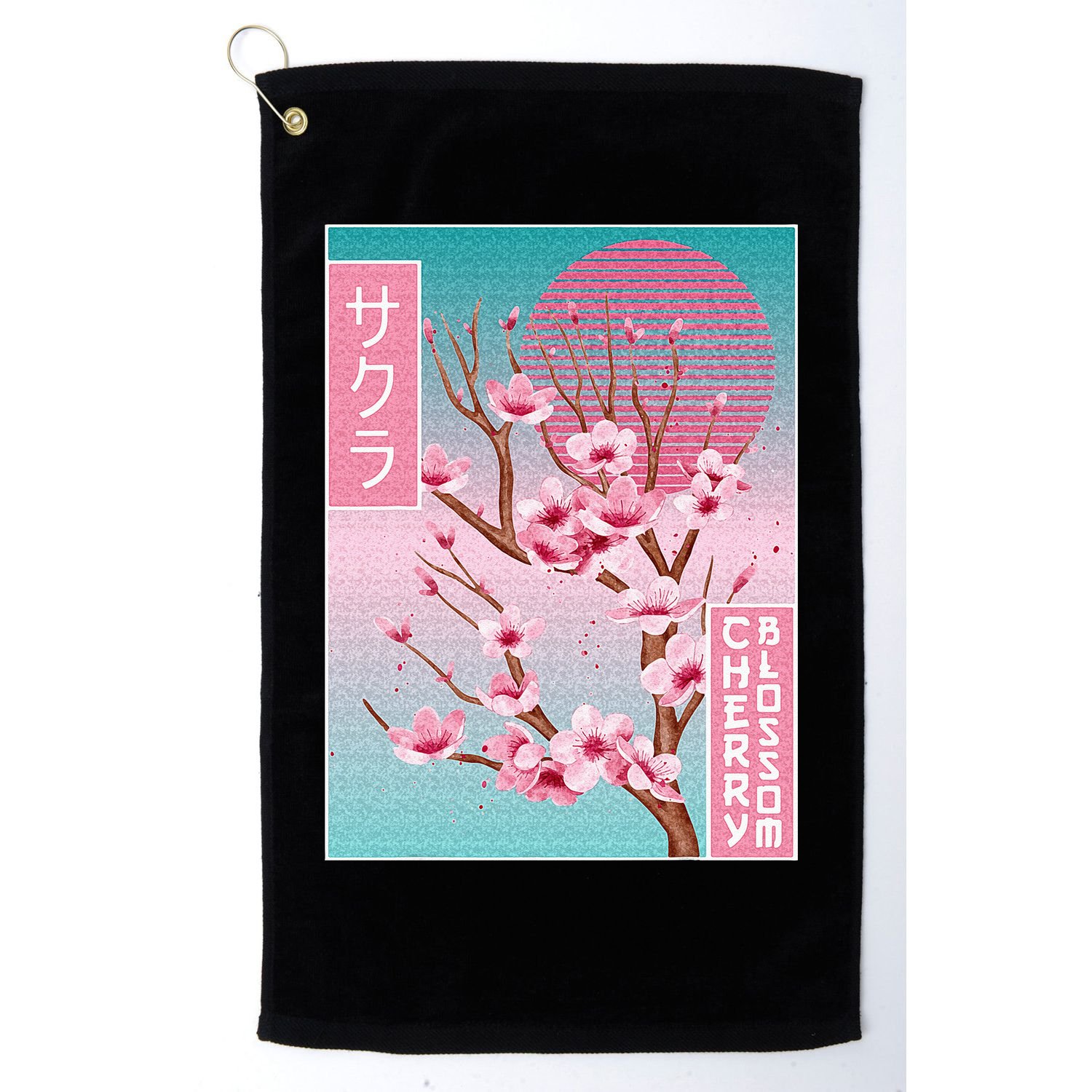 Cherry Blossom Japanese Sakura Vaporwave Aesthetic Golf Towel