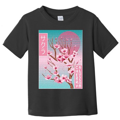 Cherry Blossom Japanese Sakura Vaporwave Aesthetic Toddler T-Shirt