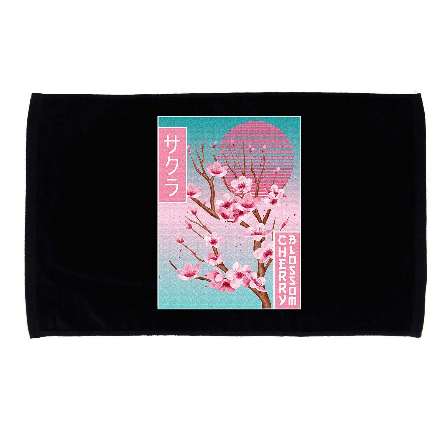 Cherry Blossom Japanese Sakura Vaporwave Aesthetic Microfiber Hand Towel