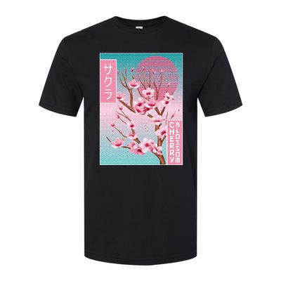 Cherry Blossom Japanese Sakura Vaporwave Aesthetic Softstyle® CVC T-Shirt