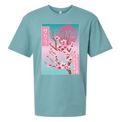 Cherry Blossom Japanese Sakura Vaporwave Aesthetic Sueded Cloud Jersey T-Shirt