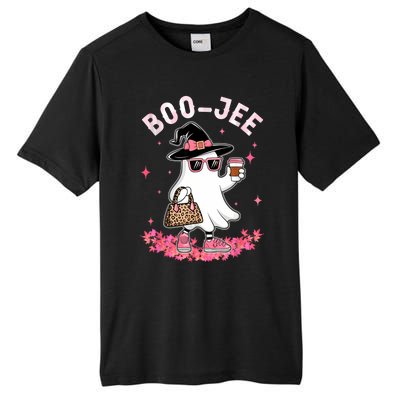 Cute Boo Jee Ghost Halloween Leopard Ghost Coffee Women Tall Fusion ChromaSoft Performance T-Shirt