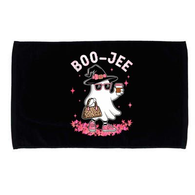 Cute Boo Jee Ghost Halloween Leopard Ghost Coffee Women Microfiber Hand Towel