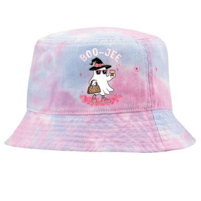 Cute Boo Jee Ghost Halloween Leopard Ghost Coffee Women Tie-Dyed Bucket Hat