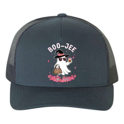 Cute Boo Jee Ghost Halloween Leopard Ghost Coffee Women Yupoong Adult 5-Panel Trucker Hat