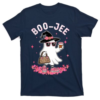 Cute Boo Jee Ghost Halloween Leopard Ghost Coffee Women T-Shirt