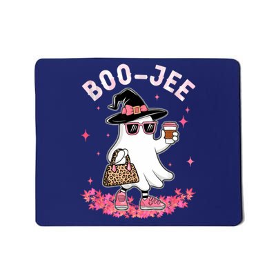 Cute Boo Jee Ghost Halloween Leopard Ghost Coffee Women Mousepad