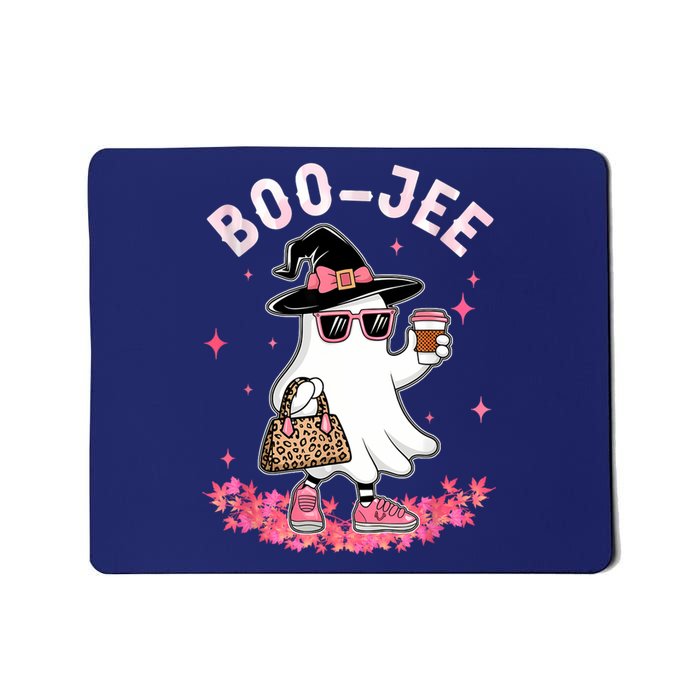 Cute Boo Jee Ghost Halloween Leopard Ghost Coffee Women Mousepad