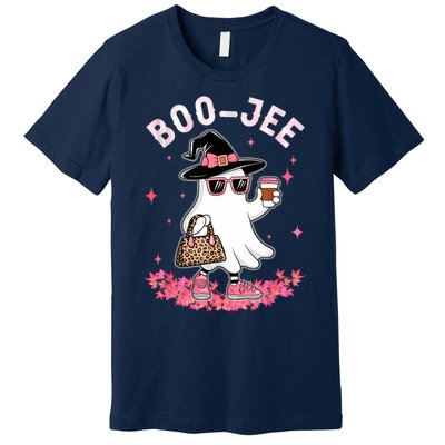 Cute Boo Jee Ghost Halloween Leopard Ghost Coffee Women Premium T-Shirt