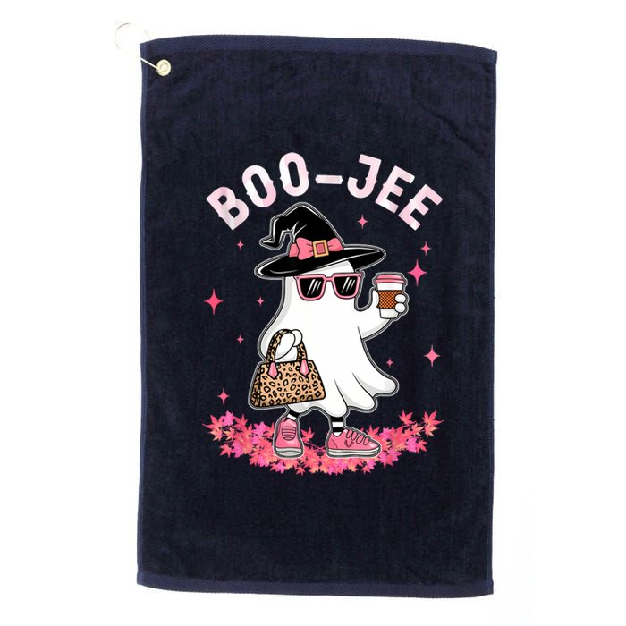 Cute Boo Jee Ghost Halloween Leopard Ghost Coffee Women Platinum Collection Golf Towel