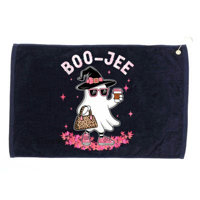 Cute Boo Jee Ghost Halloween Leopard Ghost Coffee Women Grommeted Golf Towel