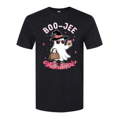 Cute Boo Jee Ghost Halloween Leopard Ghost Coffee Women Softstyle® CVC T-Shirt