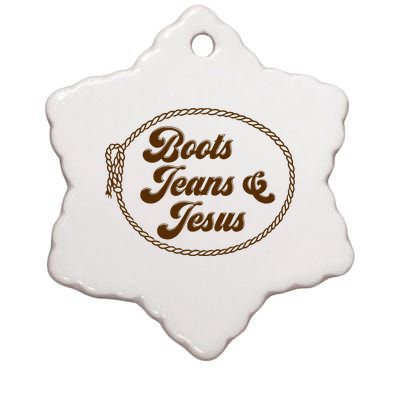 Cute Boots Jeans And Jesus Cowgirl Christian Country Western Ceramic Star Ornament