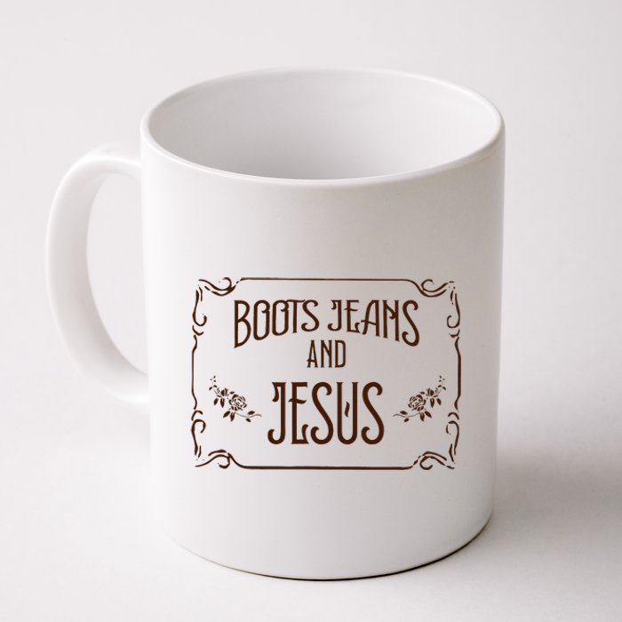 Cute Boots Jeans And Jesus Cowgirl Cowboy Country Western Coffee Mug