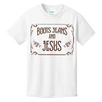 Cute Boots Jeans And Jesus Cowgirl Cowboy Country Western Kids T-Shirt