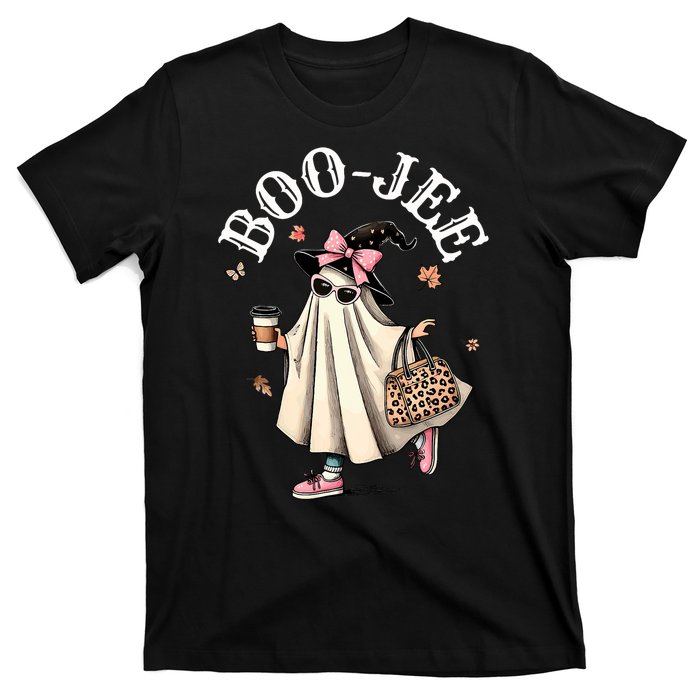 Cute Boo Jee Ghost Halloween Leopard Ghost Coffee T-Shirt