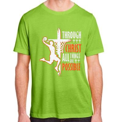 Christian Basketball Jesus Christ Basketball Religious Funny Adult ChromaSoft Performance T-Shirt