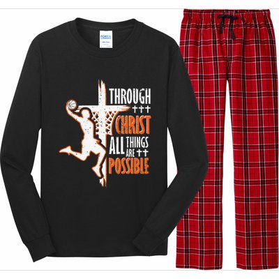 Christian Basketball Jesus Christ Basketball Religious Funny Long Sleeve Pajama Set