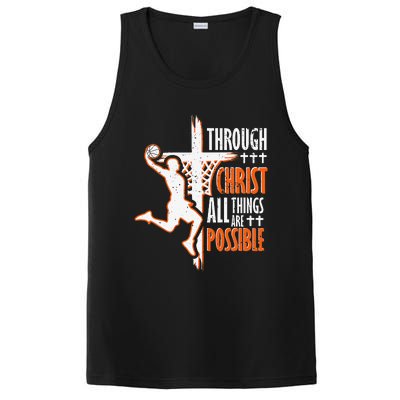 Christian Basketball Jesus Christ Basketball Religious Funny PosiCharge Competitor Tank