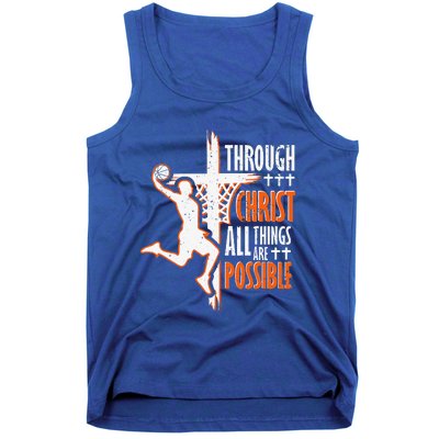 Christian Basketball Jesus Christ Basketball Religious Funny Tank Top