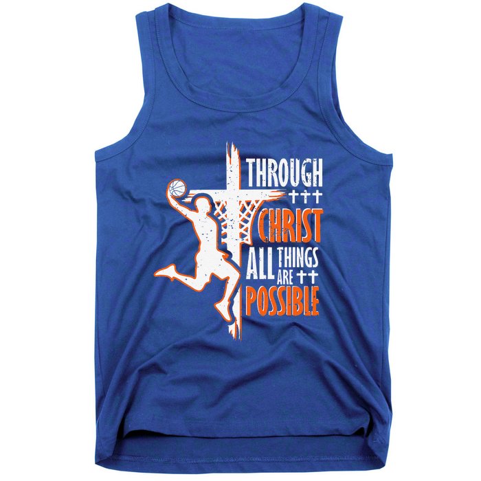 Christian Basketball Jesus Christ Basketball Religious Funny Tank Top