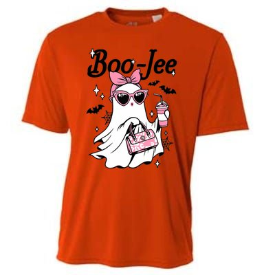 Cute Boo Jee Ghost Halloween Bandana Ghost Coffee Cooling Performance Crew T-Shirt