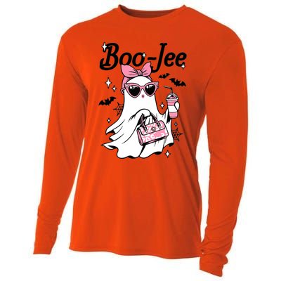 Cute Boo Jee Ghost Halloween Bandana Ghost Coffee Cooling Performance Long Sleeve Crew