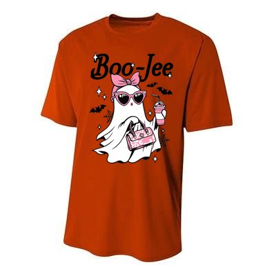 Cute Boo Jee Ghost Halloween Bandana Ghost Coffee Performance Sprint T-Shirt