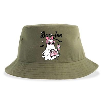 Cute Boo Jee Ghost Halloween Bandana Ghost Coffee Sustainable Bucket Hat