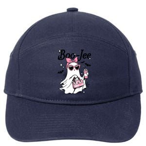 Cute Boo Jee Ghost Halloween Bandana Ghost Coffee 7-Panel Snapback Hat