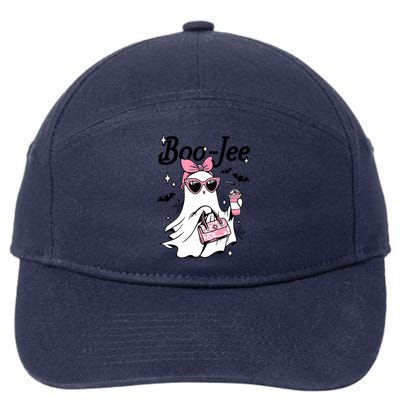 Cute Boo Jee Ghost Halloween Bandana Ghost Coffee 7-Panel Snapback Hat