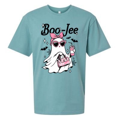 Cute Boo Jee Ghost Halloween Bandana Ghost Coffee Sueded Cloud Jersey T-Shirt