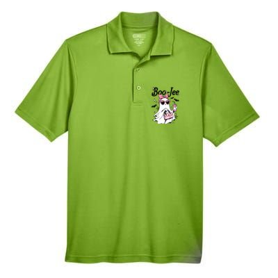 Cute Boo Jee Ghost Halloween Bandana Ghost Coffee Men's Origin Performance Pique Polo