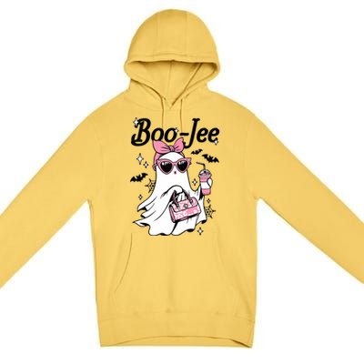 Cute Boo Jee Ghost Halloween Bandana Ghost Coffee Premium Pullover Hoodie